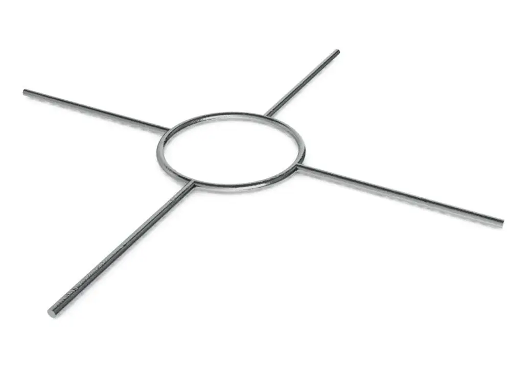 Montagekreuz aus Metall von Remeha mit einer runden Mitte und vier langen Stäben, geeignet für Montagezwecke in Installationen.